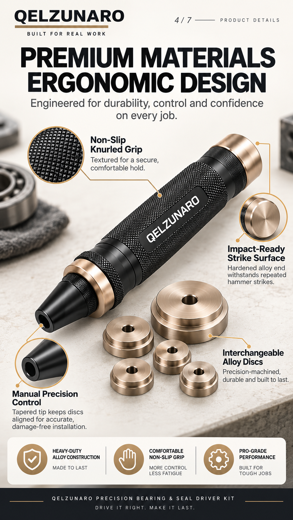 QELZUNARO ergonomic driver handle